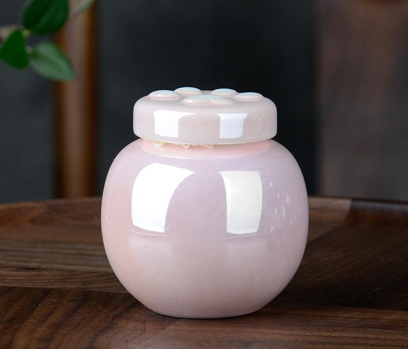 Urna Cerámica con relieve huella (Rosa) - Imagen 2