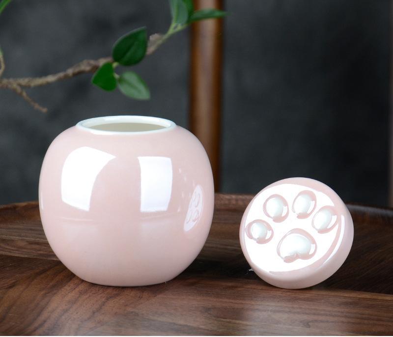 Urna Cerámica con relieve huella (Rosa) - Imagen 3