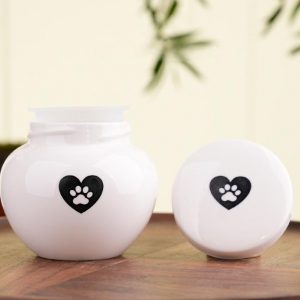 Urna Cerámica Bote 420ml Corazón Negro