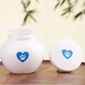 Urna Cerámica Bote 420ml Corazón Azul
