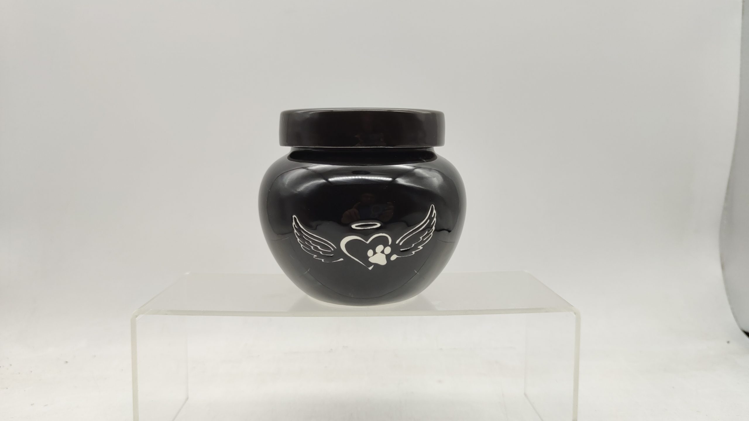 Urna Cerámica Bote 420ml Alas Blanco