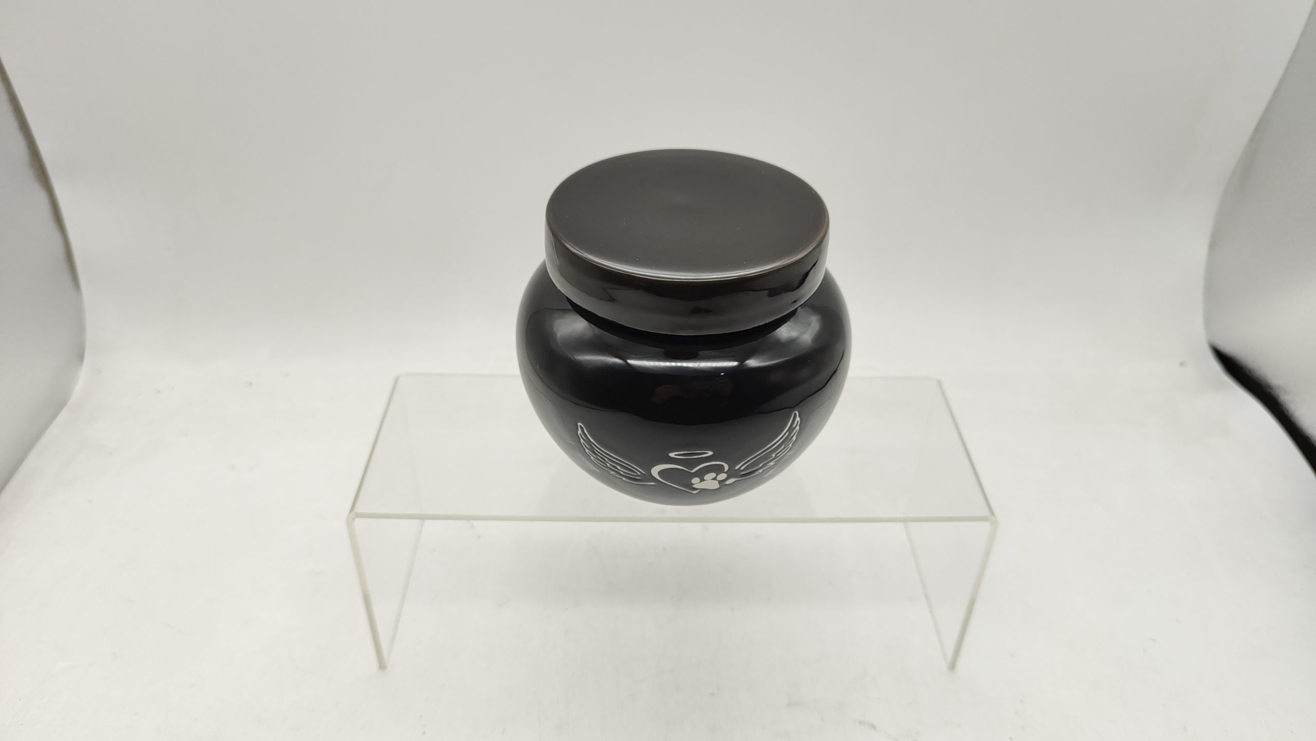 Urna Cerámica Bote 420ml Alas Blanco - Imagen 2