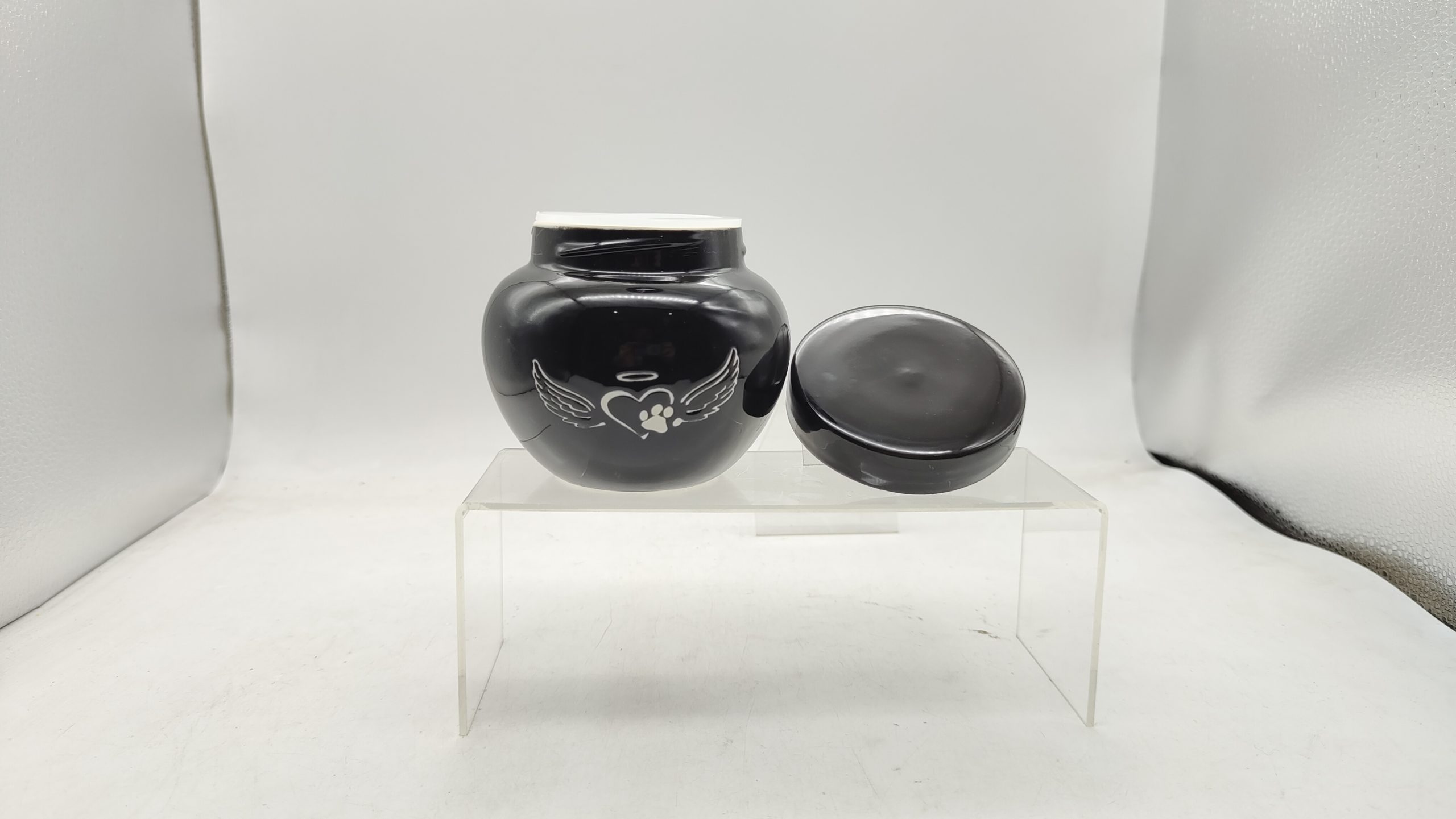 Urna Cerámica Bote 420ml Alas Blanco - Imagen 4